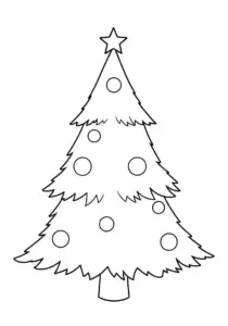 Simple Christmas Tree Coloring Page
