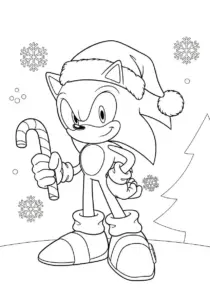 Sonic Christmas Coloring page