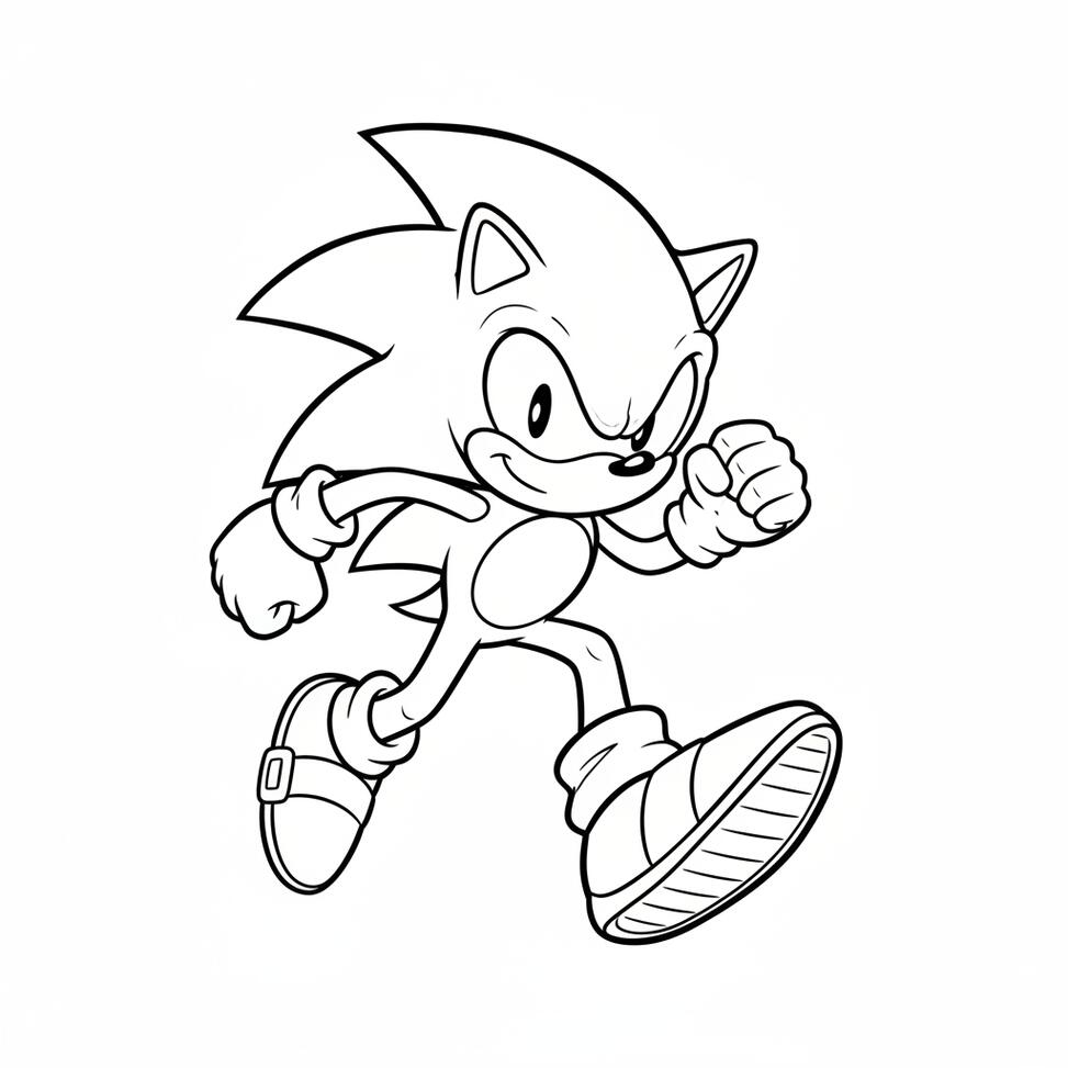 Sonic running Coloring page