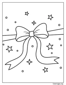 Sparkling gift ribbon Coloring Page For Kids