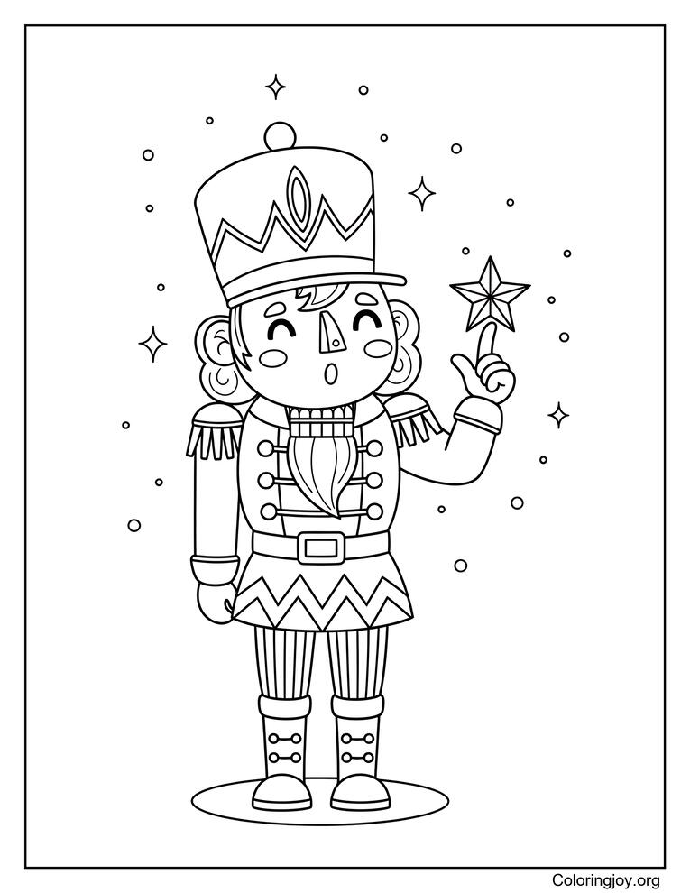 Whimsical Nutcracker Coloring Page for Holiday Art