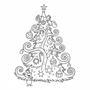Whoville Christmas Tree Coloring Page