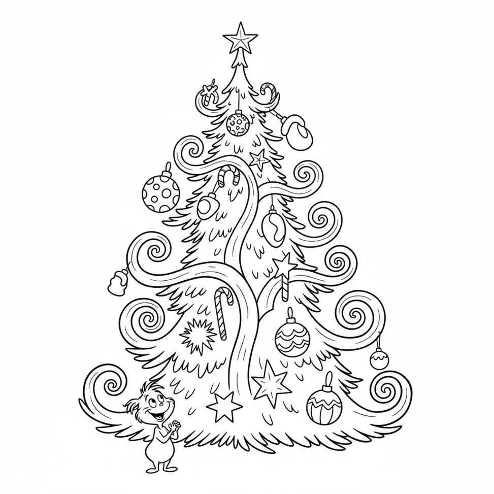 Whoville Christmas Tree Coloring Page