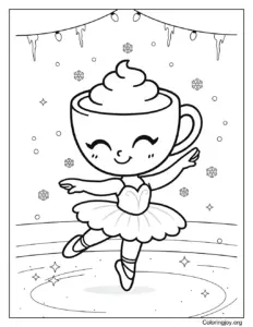 coloring page of Ballerina Cappuccina christmas light