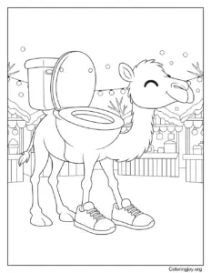 Camelrino Tazzino christmas page to color