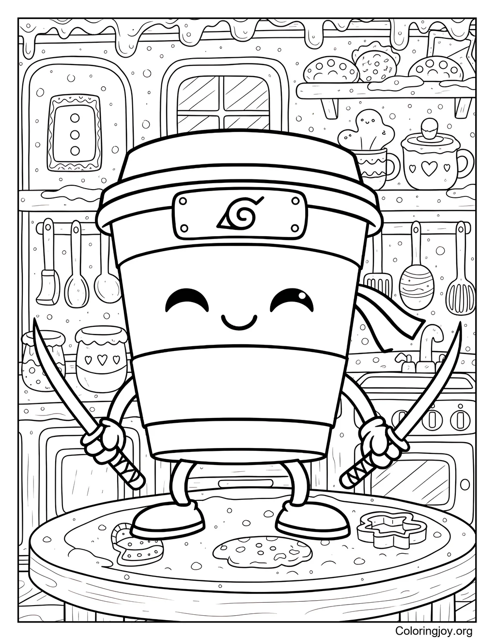 Cappuccino Assassino christmas coloring page