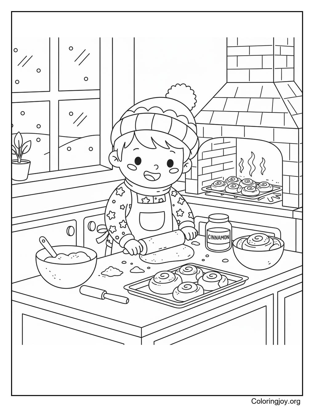 Cinnamon Roll Baking