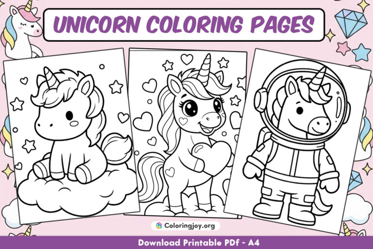 Free Unicorn Coloring Pages