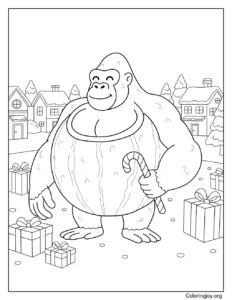 Gorillo Watermellondrillo with candy cane & gifts