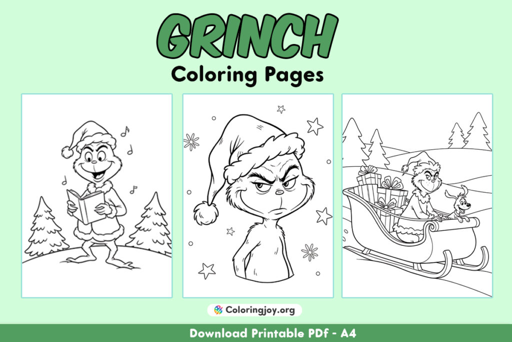 Grinch Coloring Pages (PDFs Easy to Download and Print)