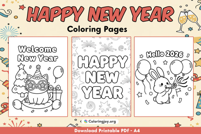 Happy New Year (2026) Coloring pages