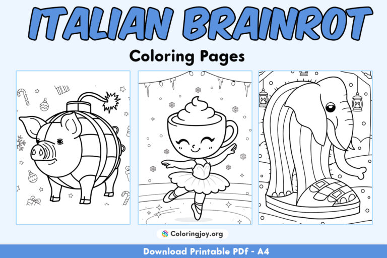 Italian brainrot Coloring Pages