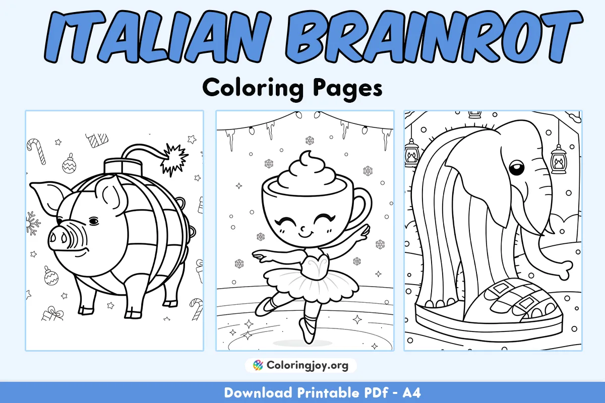 Brainrot italiano Paginas para colorear (PDF faciles de descargar e imprimir)