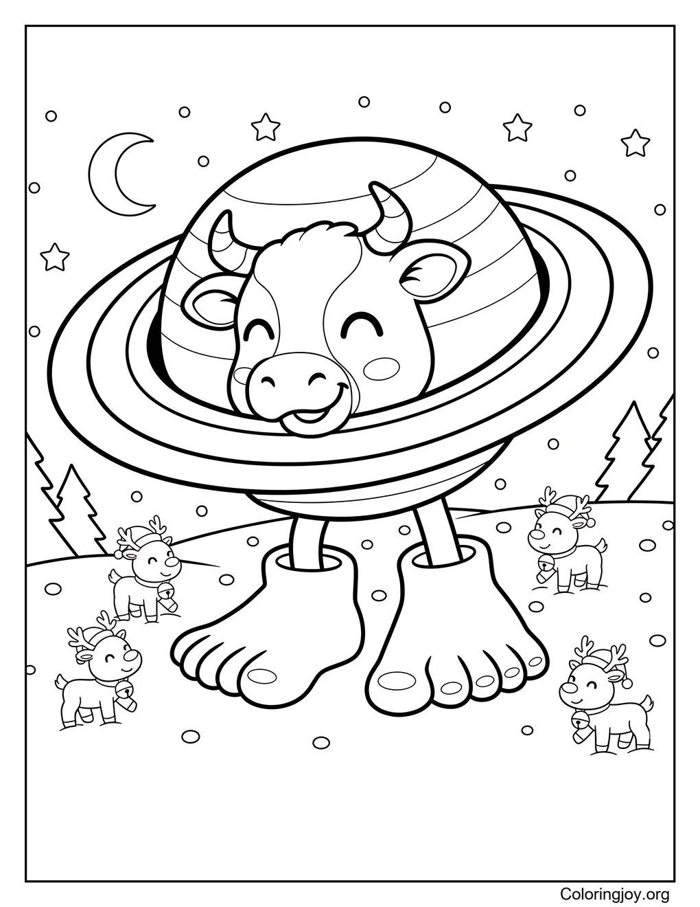 La Vaca Saturno Saturnita with tiny reindeer friends.