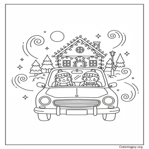 Christmas Lights view while Drive