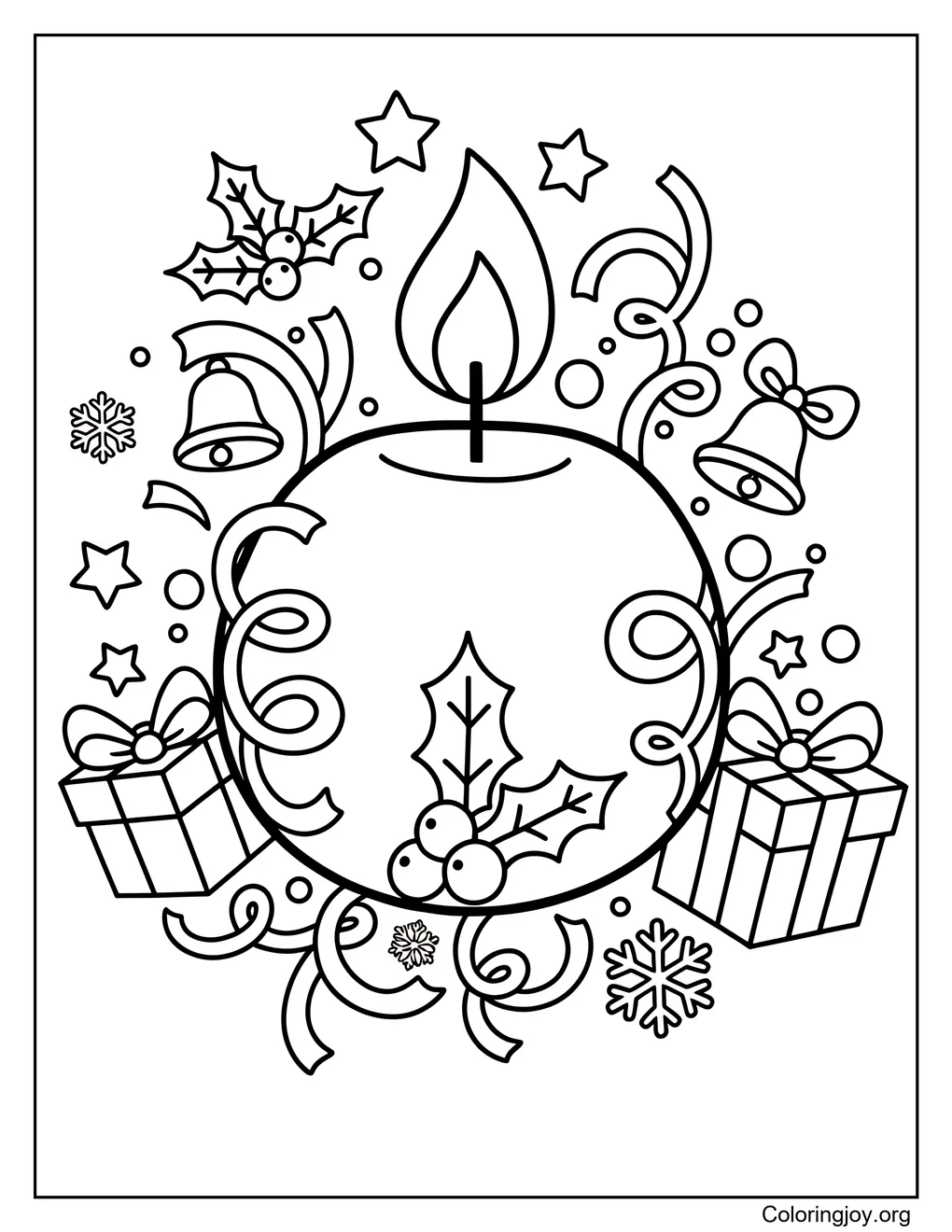 Christmas Eve Candle Coloring Page