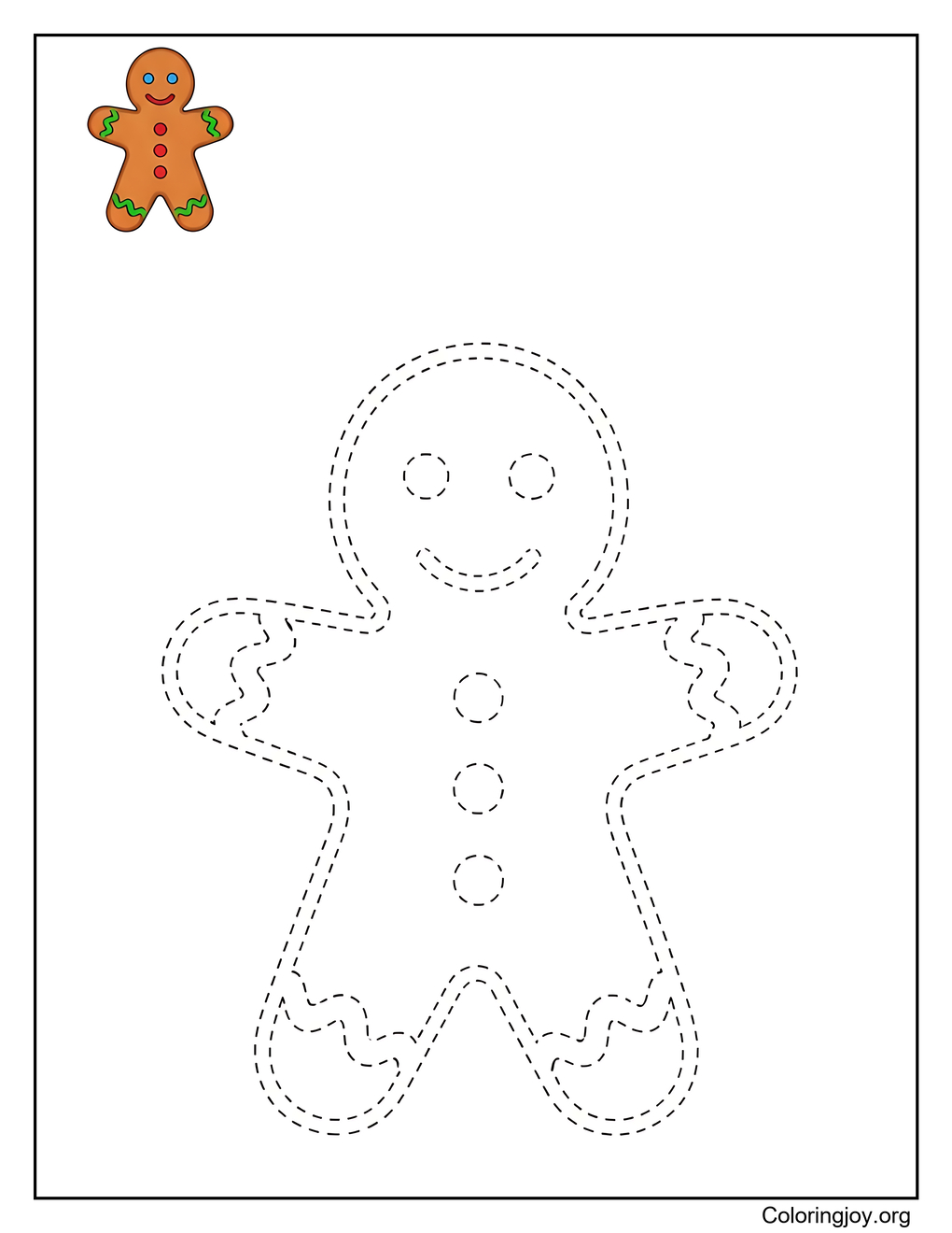 Christmas Gingerbread trace & Color