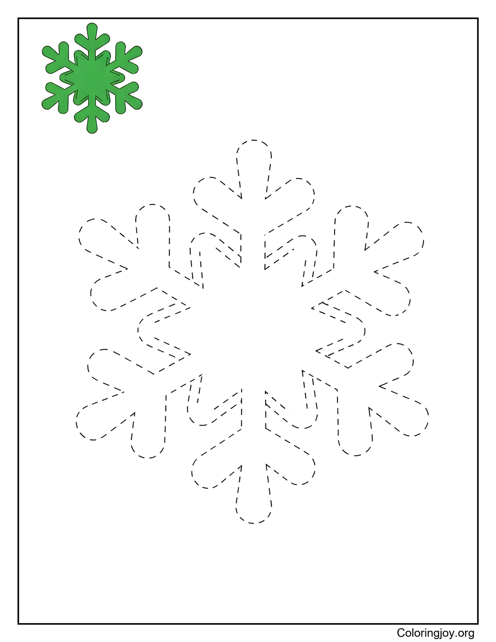 Christmas Snowflake Tracing Outline Page