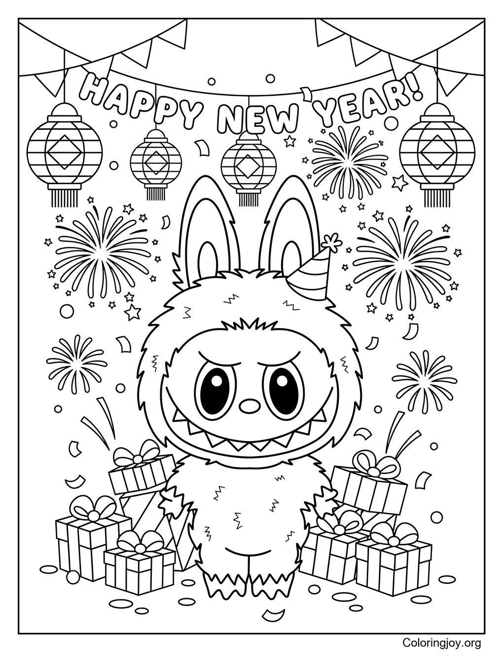 Año nuevo festivo Labubu