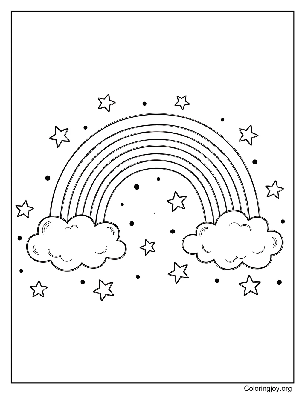 Arco iris con estrellas alrededor