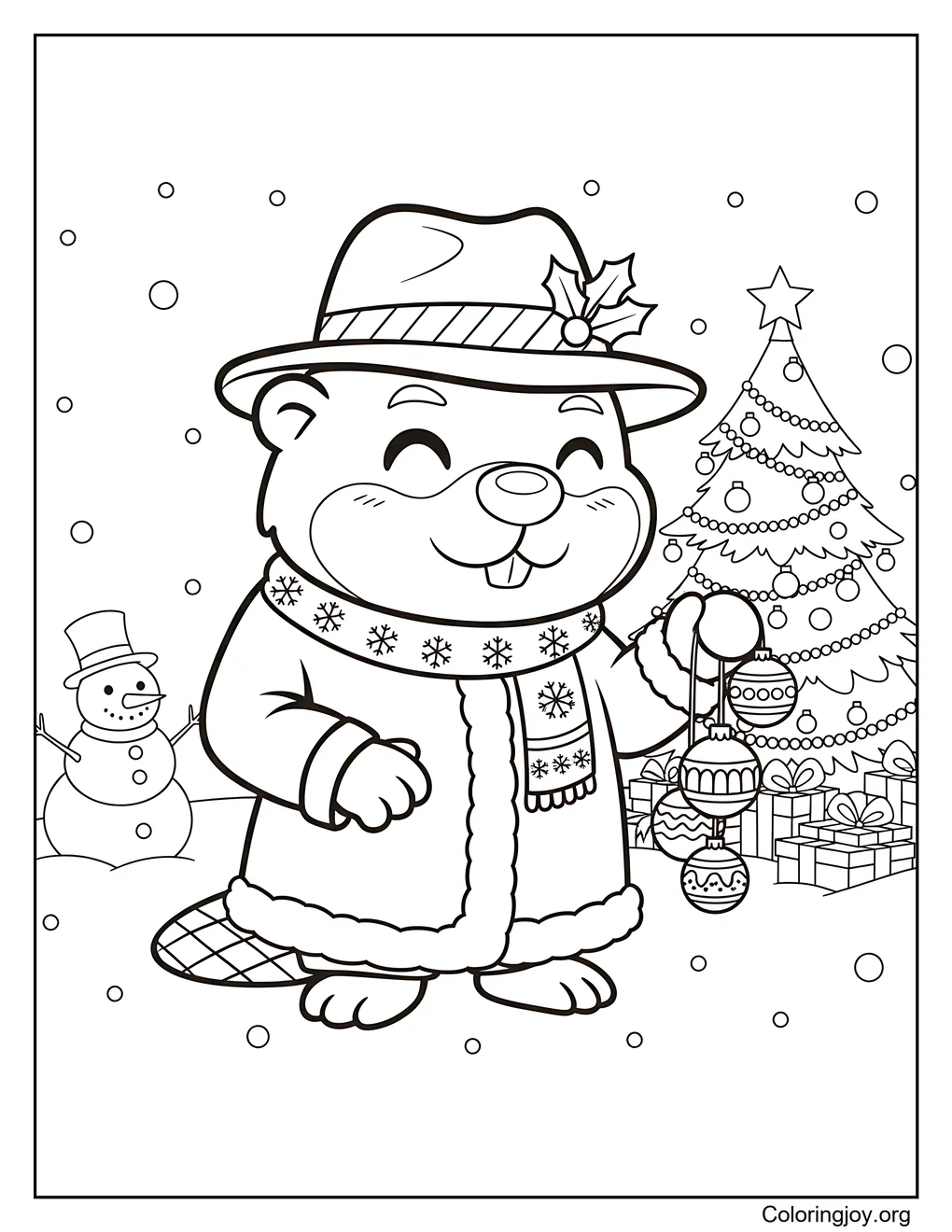 Bobrito Bandito invierno para colorear