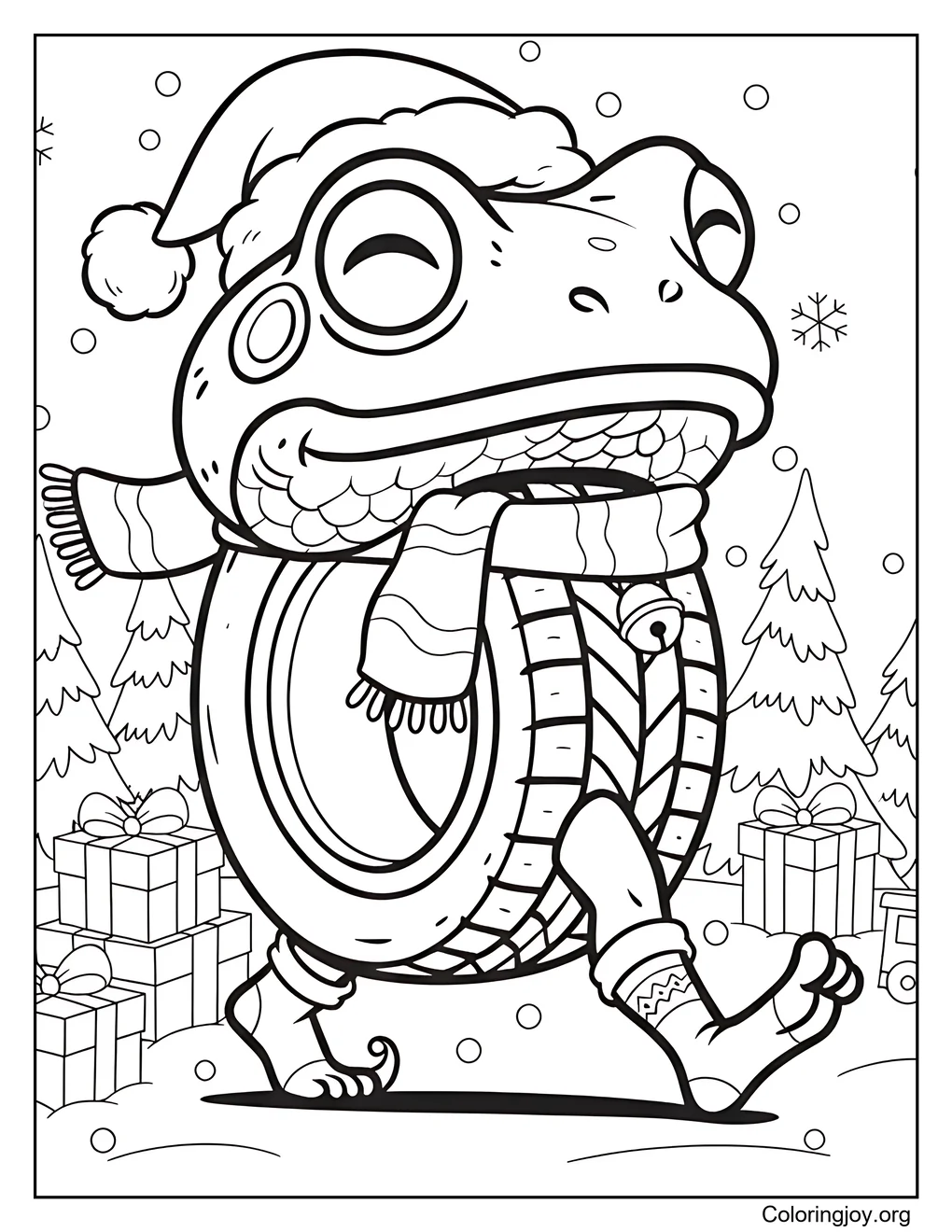 Boneca Ambalabu con gorro de Papá Noel escena invernal