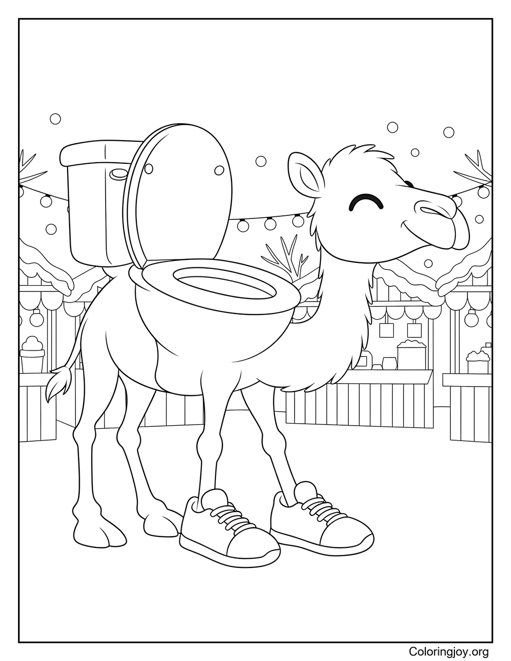 Pagina navideña Camelrino Tazzino para colorear