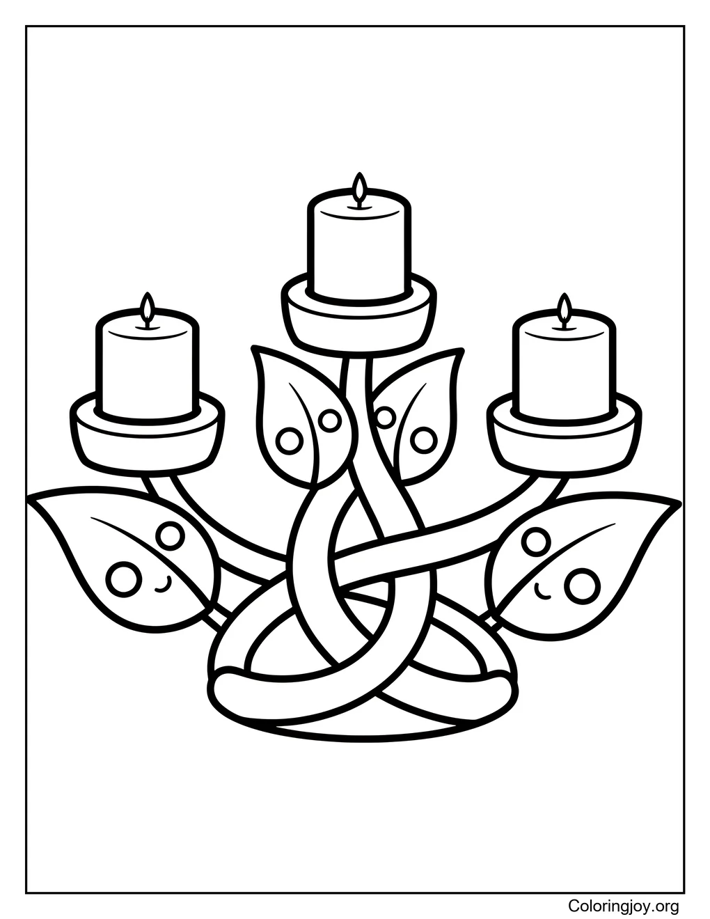 Página para colorear de candelabros