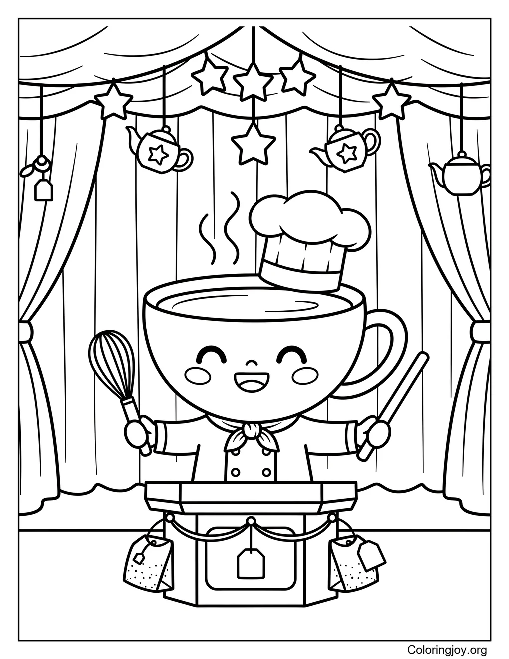 Página para colorear de Navidad de Chai Maestro