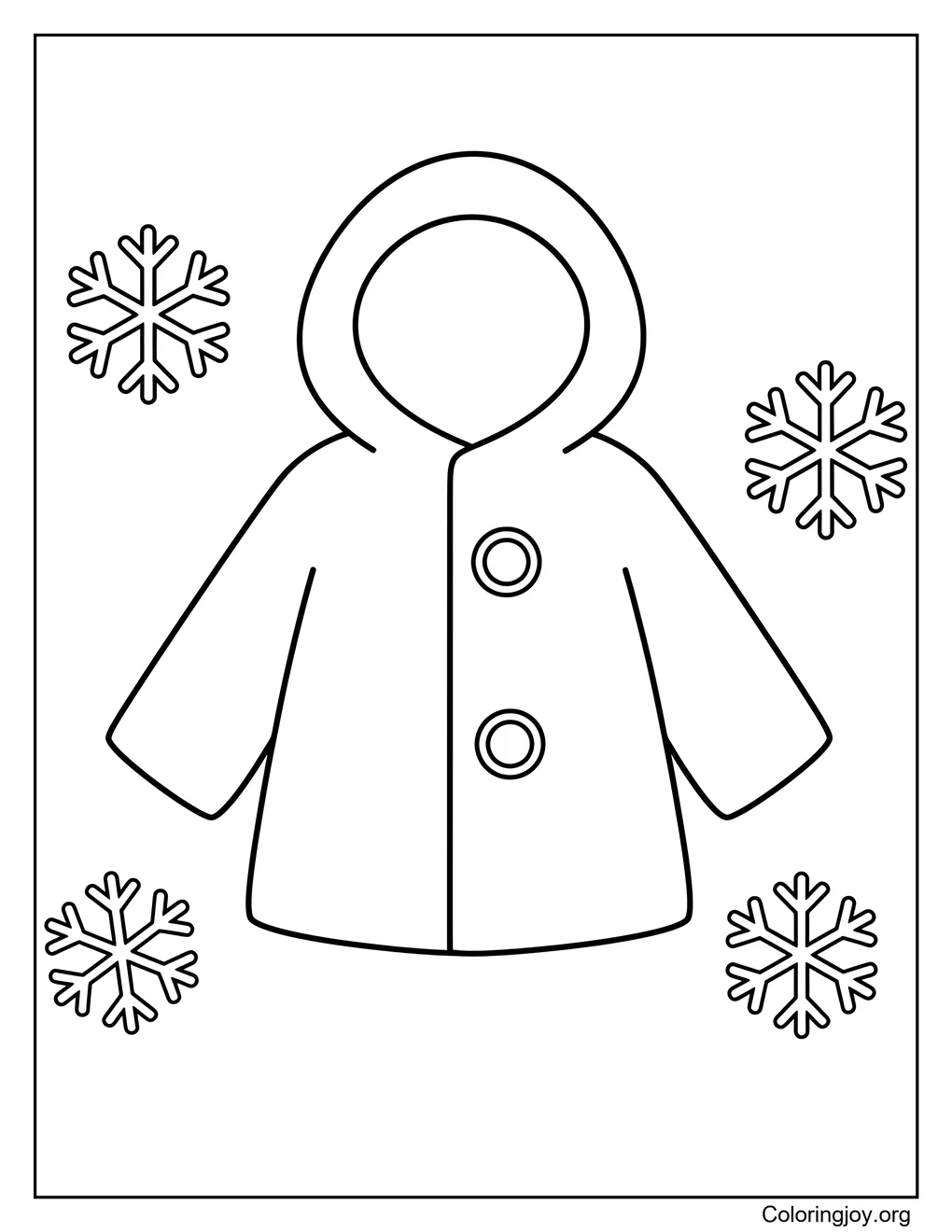 Hoja para colorear de chaqueta de invierno