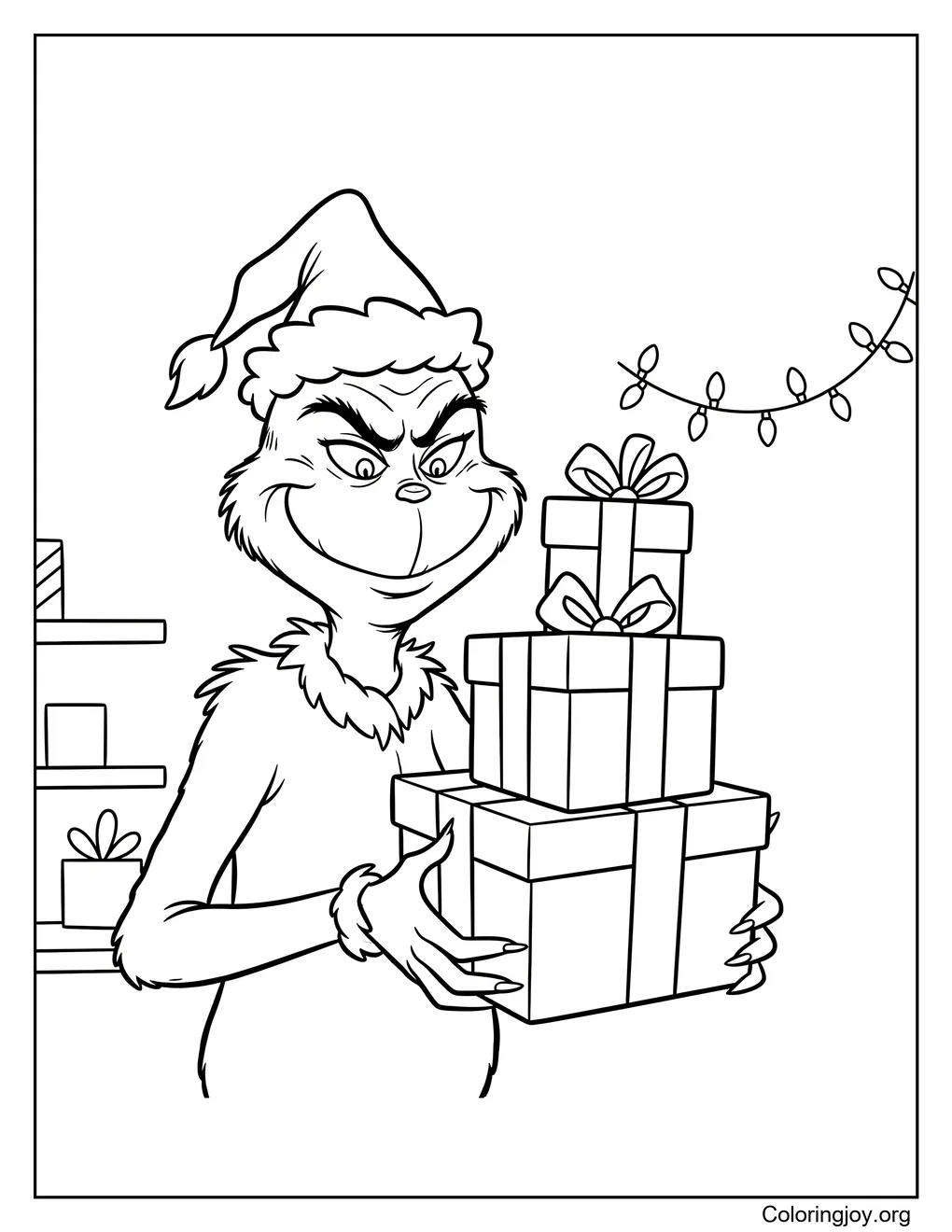Grinch comprando regalos