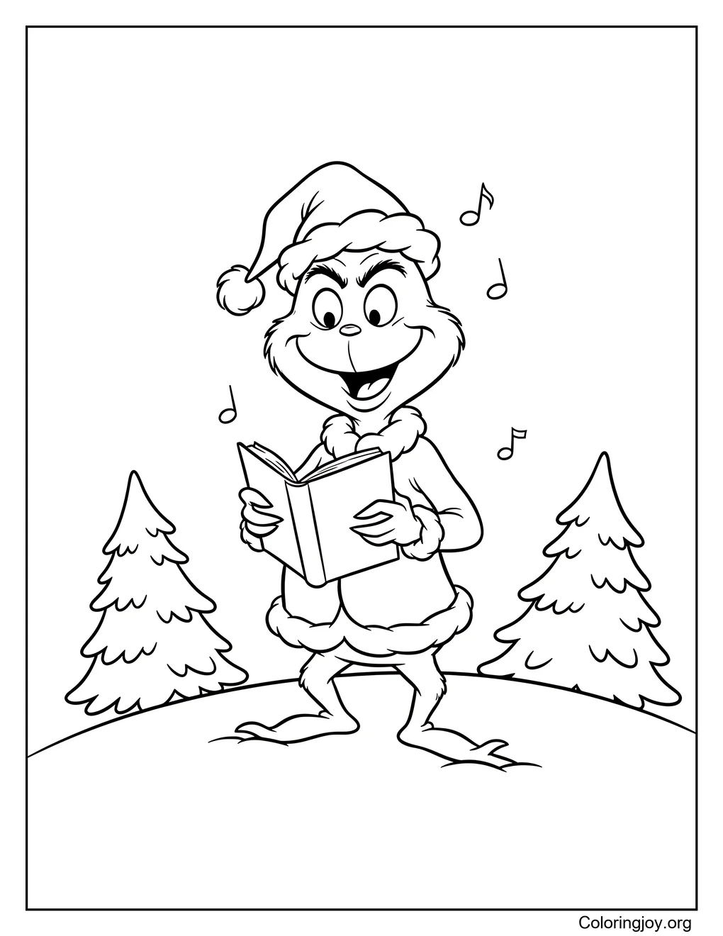 Lindo Grinch Cantando Villancicos Para Imprimir Gratis