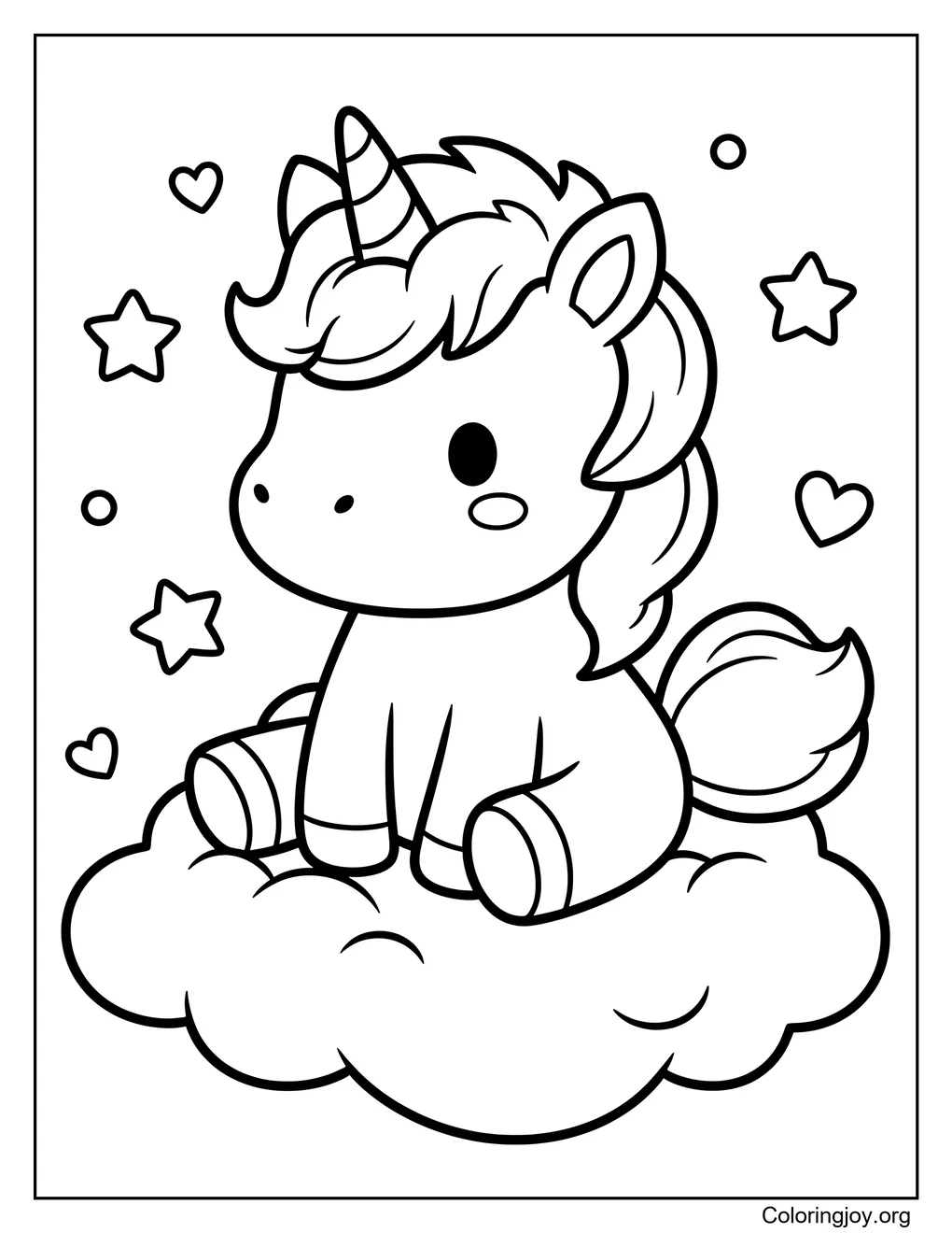 lindo dibujo de unicornio para colorear