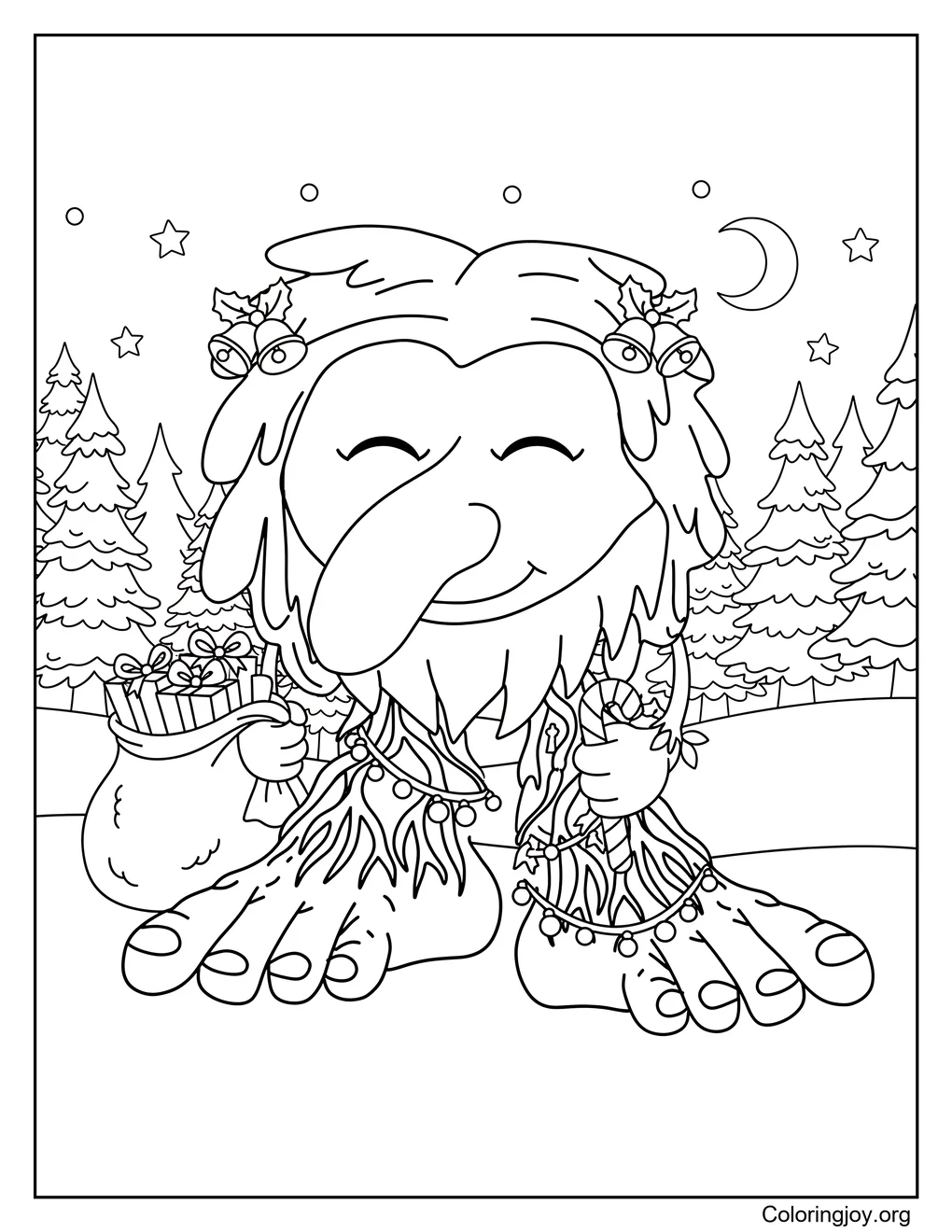 Hoja para colorear navideña de Brr Brr Patapim