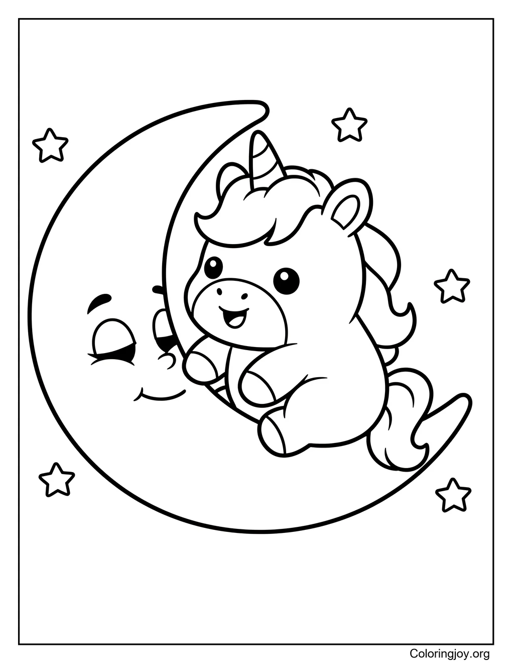 unicornio en la luna