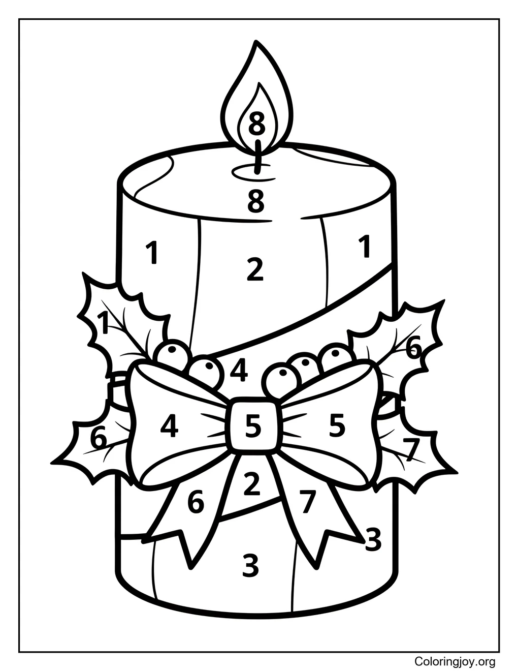 Página para colorear de velas navideñas