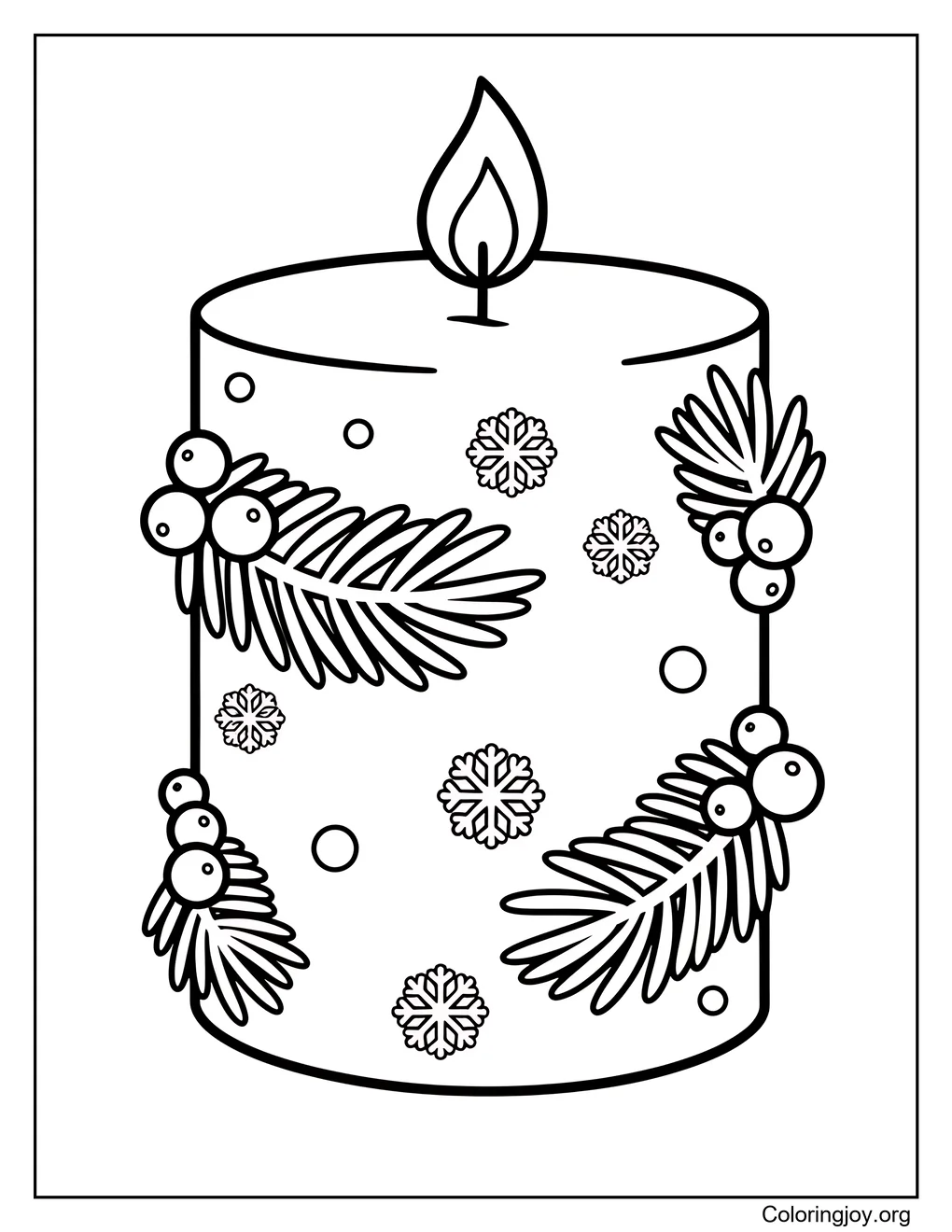 Página para colorear de velas navideñas
