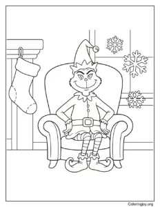 grinch dressed as an elf