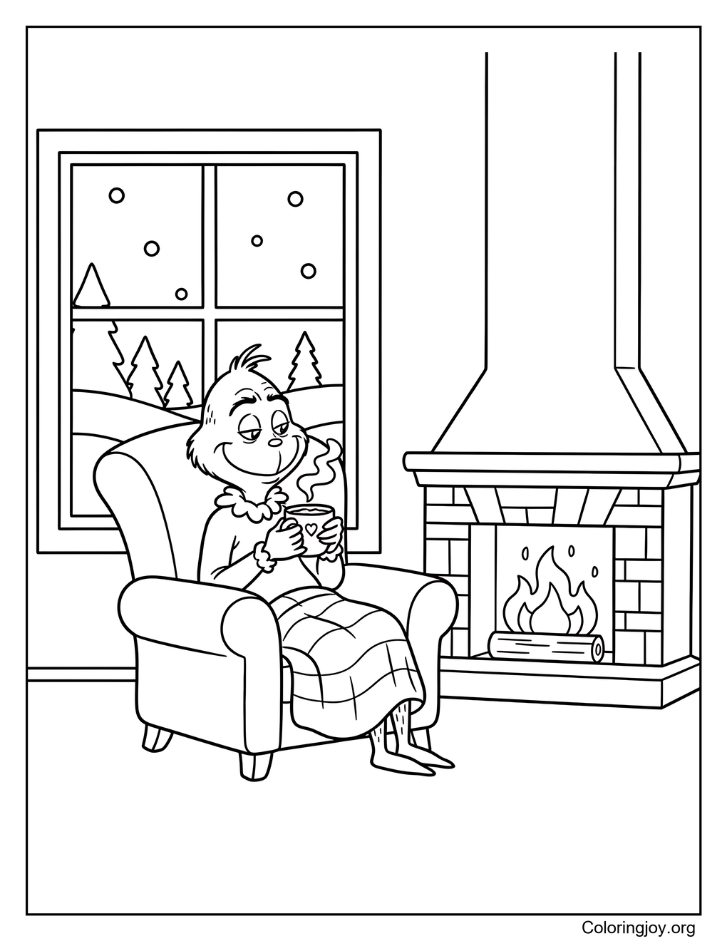 grinch drinking hot cocoa