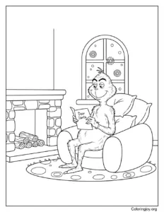 grinch reading a letter to santa