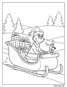 grinch riding his sleigh