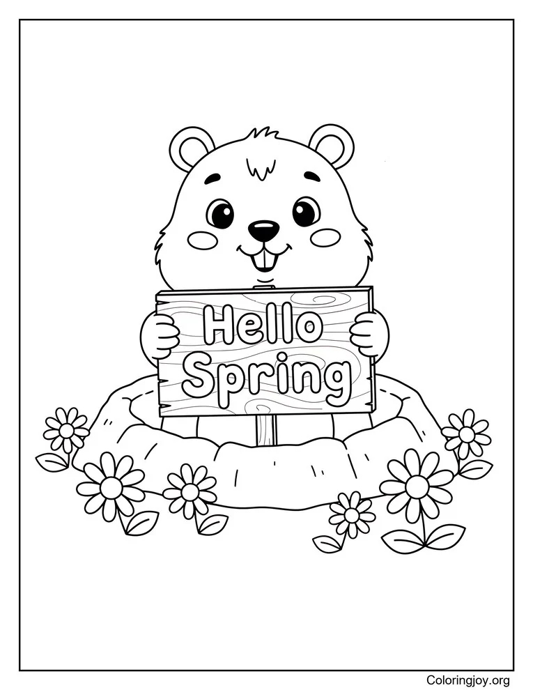 Groundhogs Spring Greeting