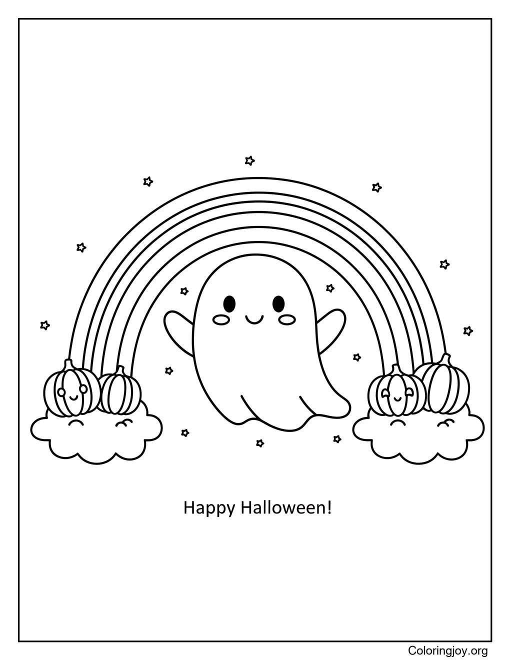 Halloween Rainbow and Friendly Ghost