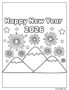 Happy New Year 2026 printable