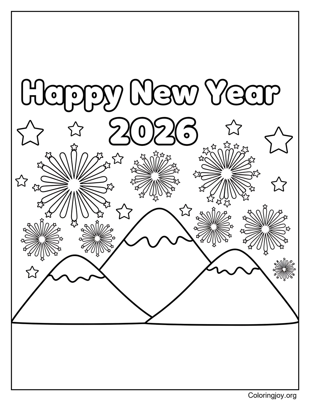 Happy New Year 2026 printable