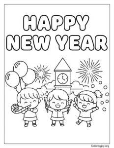 Happy New Year creative coloring fun