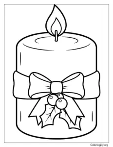 Holiday Candle Coloring Page