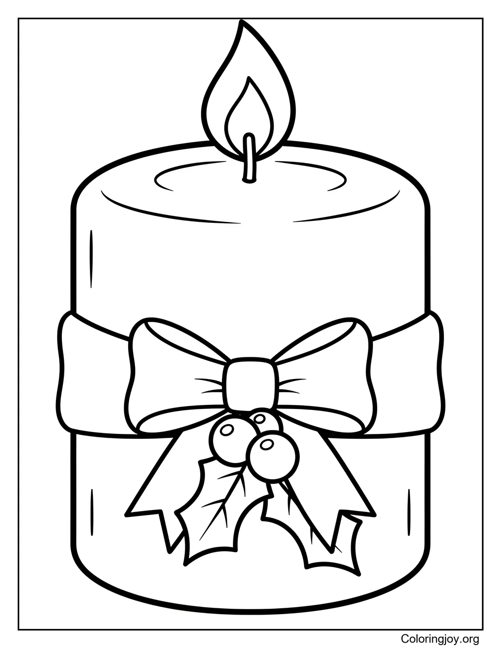 Holiday Candle Coloring Page