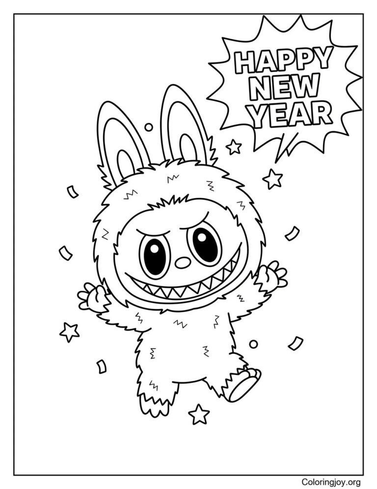 Labubu New Year Coloring Pages (PDFs Easy to Download and Print)