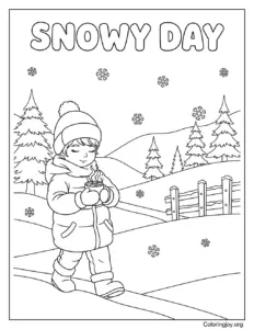 Peaceful snowy day winter walk